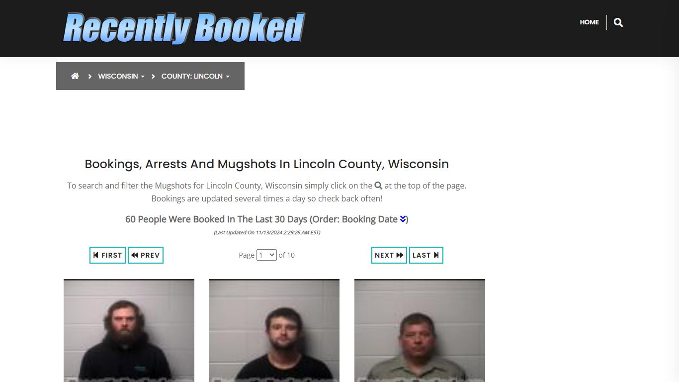 Bookings, Arrests and Mugshots in Lincoln County, Wisconsin