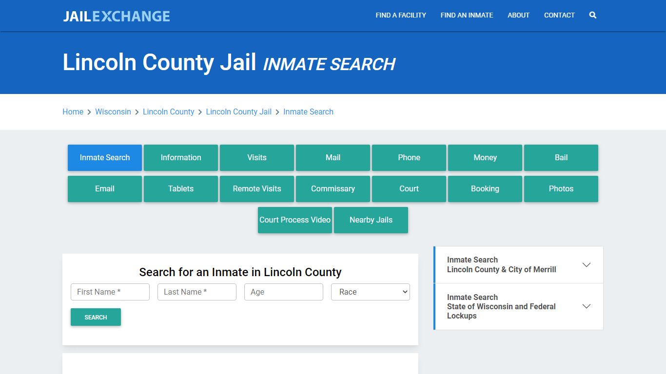 Lincoln County Jail, WI Inmate Search: Roster & Mugshots